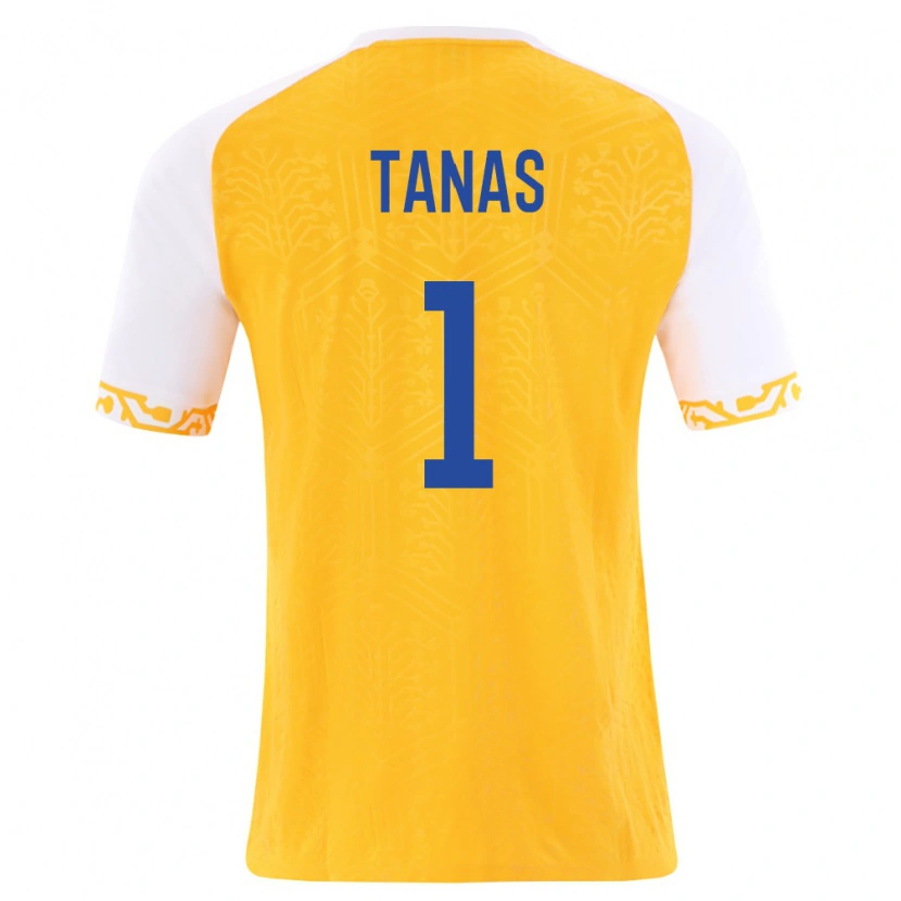 DanxenメンズモルドバGabriel Tanas#1黄 白アウェイシャツ26-28ジャージーユニフォーム