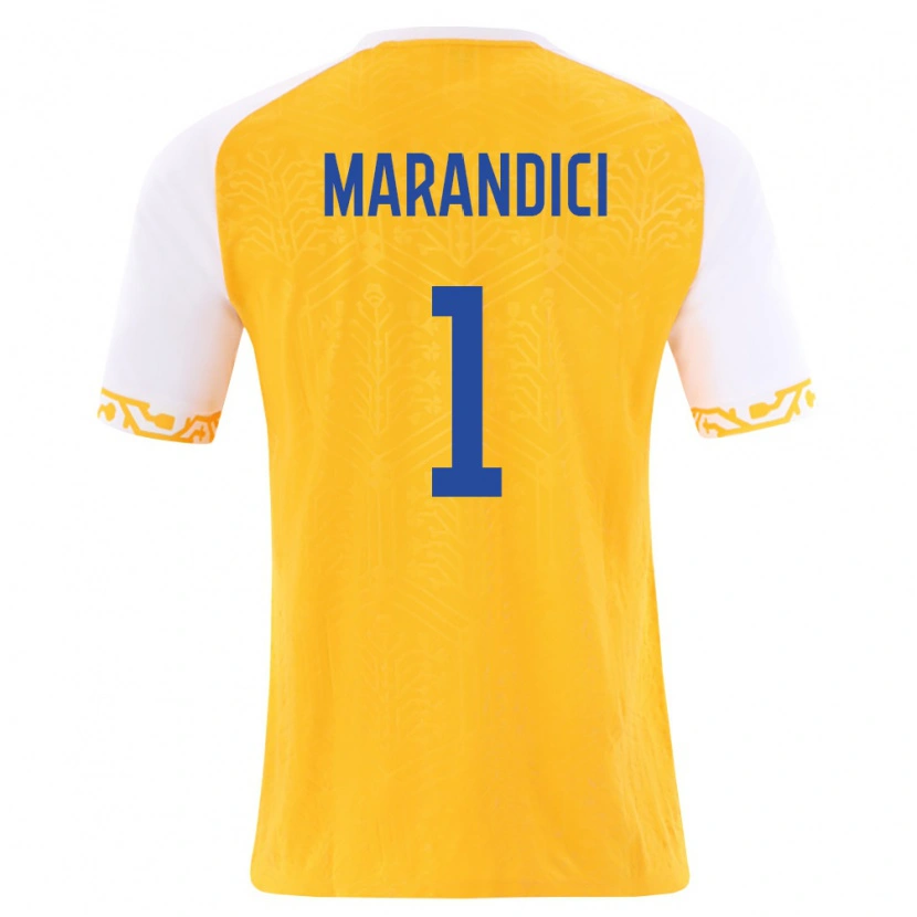 DanxenメンズモルドバMaxim Marandici#1黄 白アウェイシャツ26-28ジャージーユニフォーム