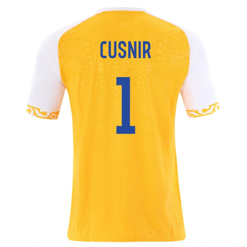 DanxenメンズモルドバEduard Cusnir#1黄 白アウェイシャツ26-28ジャージーユニフォーム
