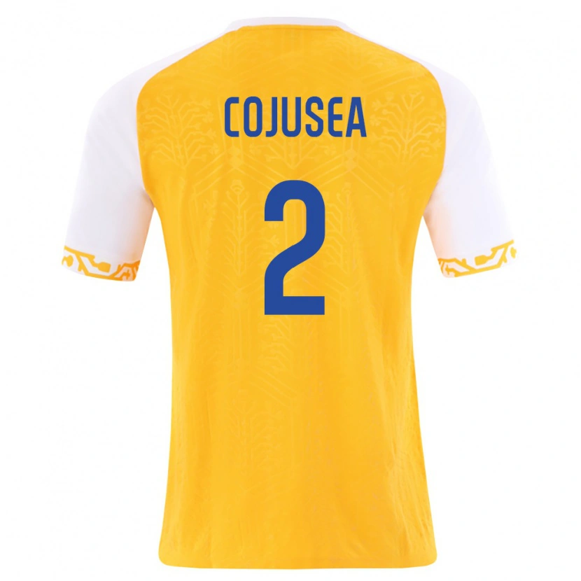 DanxenメンズモルドバMihail Cojusea#2黄 白アウェイシャツ26-28ジャージーユニフォーム