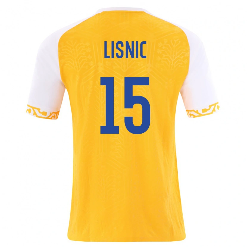 DanxenメンズモルドバChiril Lisnic#15黄 白アウェイシャツ26-28ジャージーユニフォーム