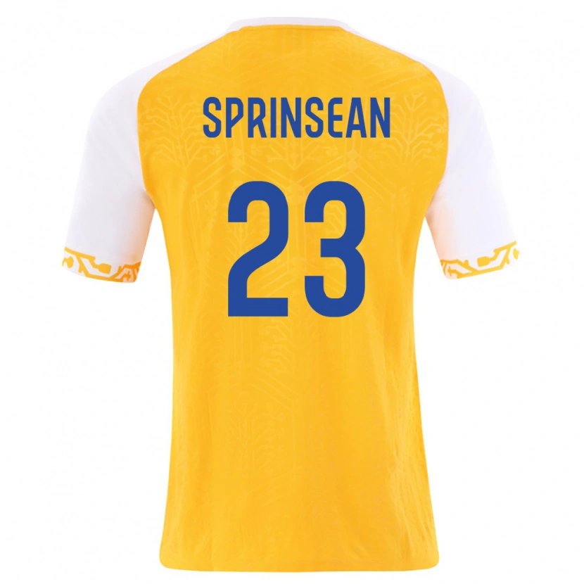 DanxenメンズモルドバArtur Sprinsean#23黄 白アウェイシャツ26-28ジャージーユニフォーム
