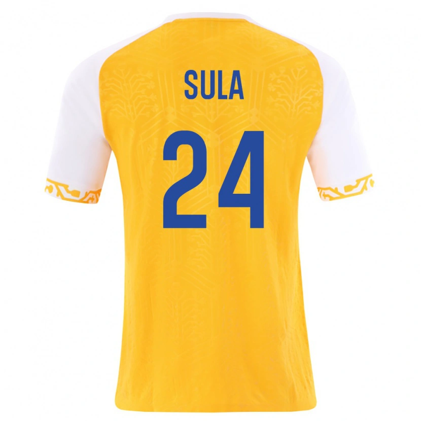 DanxenメンズモルドバPaolo Sula#24黄 白アウェイシャツ26-28ジャージーユニフォーム