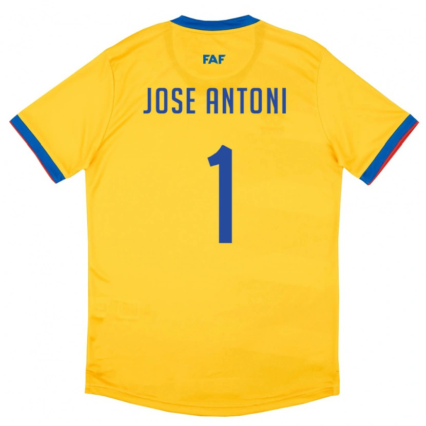 DanxenメンズアンドラJosep Antoni#1黄 青 赤アウェイシャツ26-28ジャージーユニフォーム