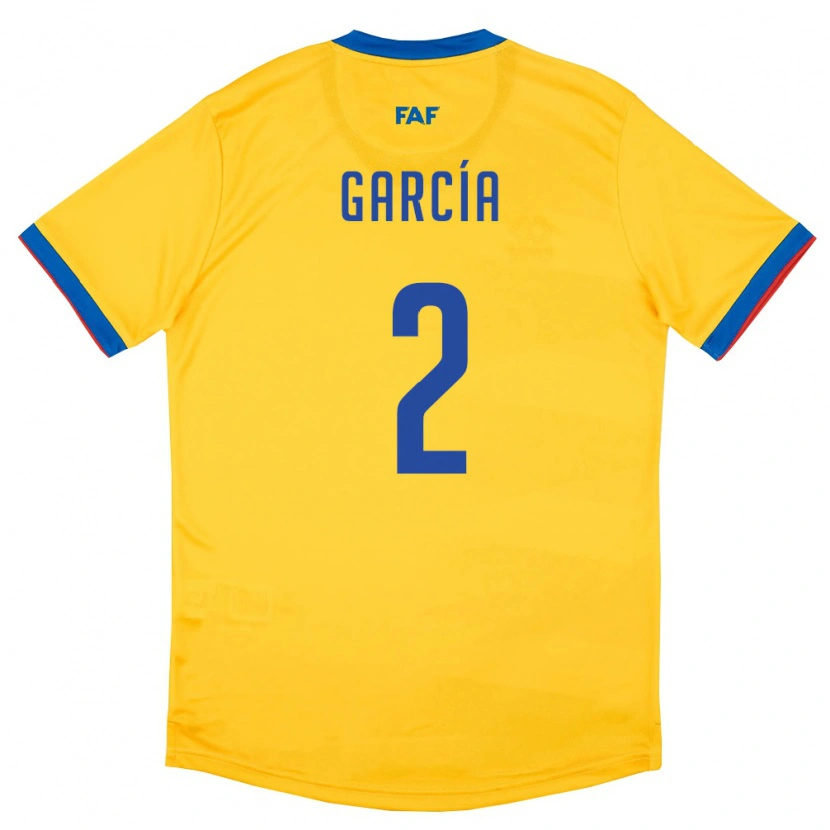 DanxenメンズアンドラCerni García#2黄 青 赤アウェイシャツ26-28ジャージーユニフォーム