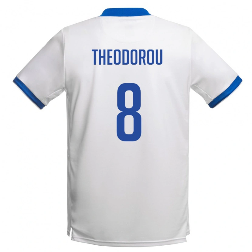 DanxenメンズキプロスMarkos Theodorou#8白 ロイヤルブルーアウェイシャツ26-28ジャージーユニフォーム