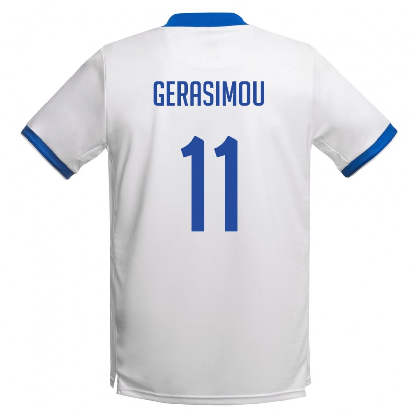 DanxenメンズキプロスDavid Gerasimou#11白 ロイヤルブルーアウェイシャツ26-28ジャージーユニフォーム