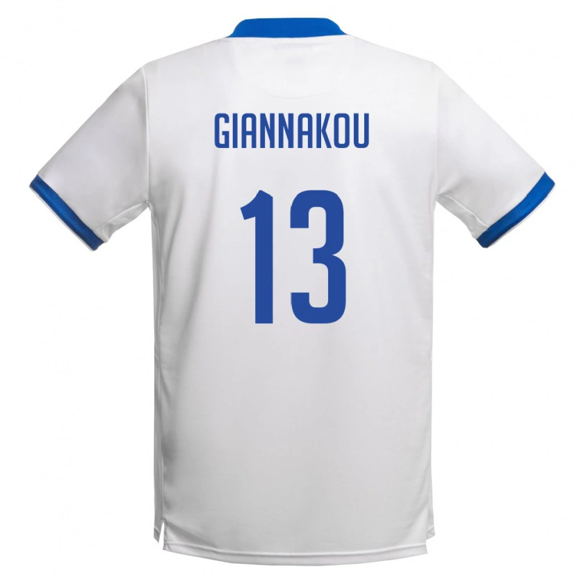 DanxenメンズキプロスKonstantinos Giannakou#13白 ロイヤルブルーアウェイシャツ26-28ジャージーユニフォーム