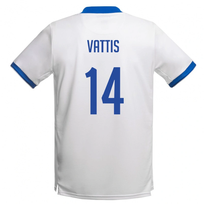 DanxenメンズキプロスCharalampos Vattis#14白 ロイヤルブルーアウェイシャツ26-28ジャージーユニフォーム