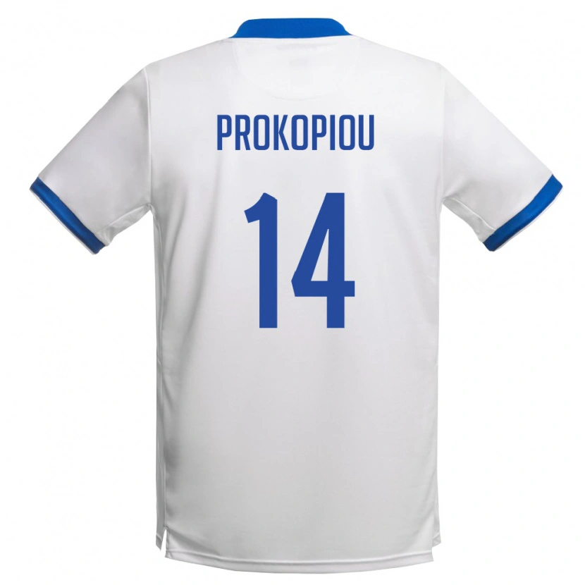 DanxenメンズキプロスAlexandros Prokopiou#14白 ロイヤルブルーアウェイシャツ26-28ジャージーユニフォーム