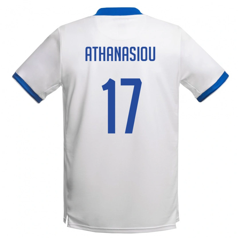 DanxenメンズキプロスAndreas Athanasiou#17白 ロイヤルブルーアウェイシャツ26-28ジャージーユニフォーム