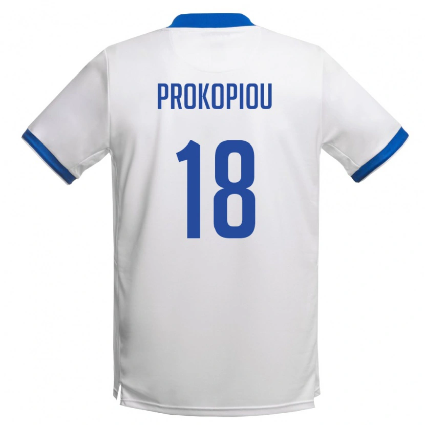 DanxenメンズキプロスTitos Prokopiou#18白 ロイヤルブルーアウェイシャツ26-28ジャージーユニフォーム