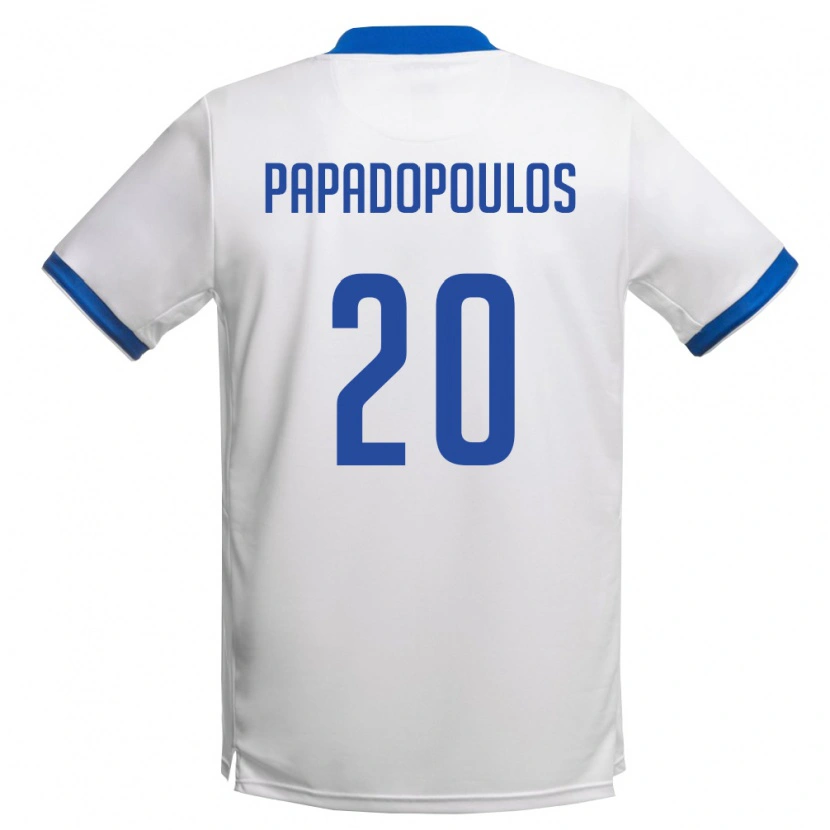 DanxenメンズキプロスChristos Papadopoulos#20白 ロイヤルブルーアウェイシャツ26-28ジャージーユニフォーム