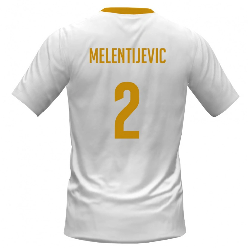 DanxenメンズモンテネグロStefan Melentijevic#2白 赤 黄アウェイシャツ26-28ジャージーユニフォーム