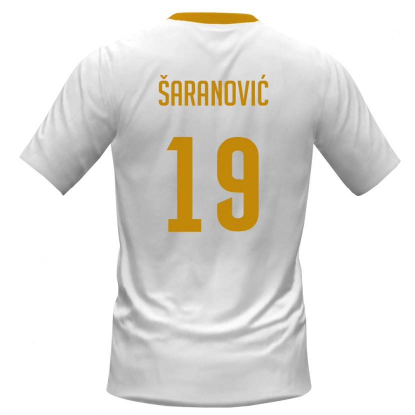 DanxenメンズモンテネグロDragutin Šaranović#19白 赤 黄アウェイシャツ26-28ジャージーユニフォーム