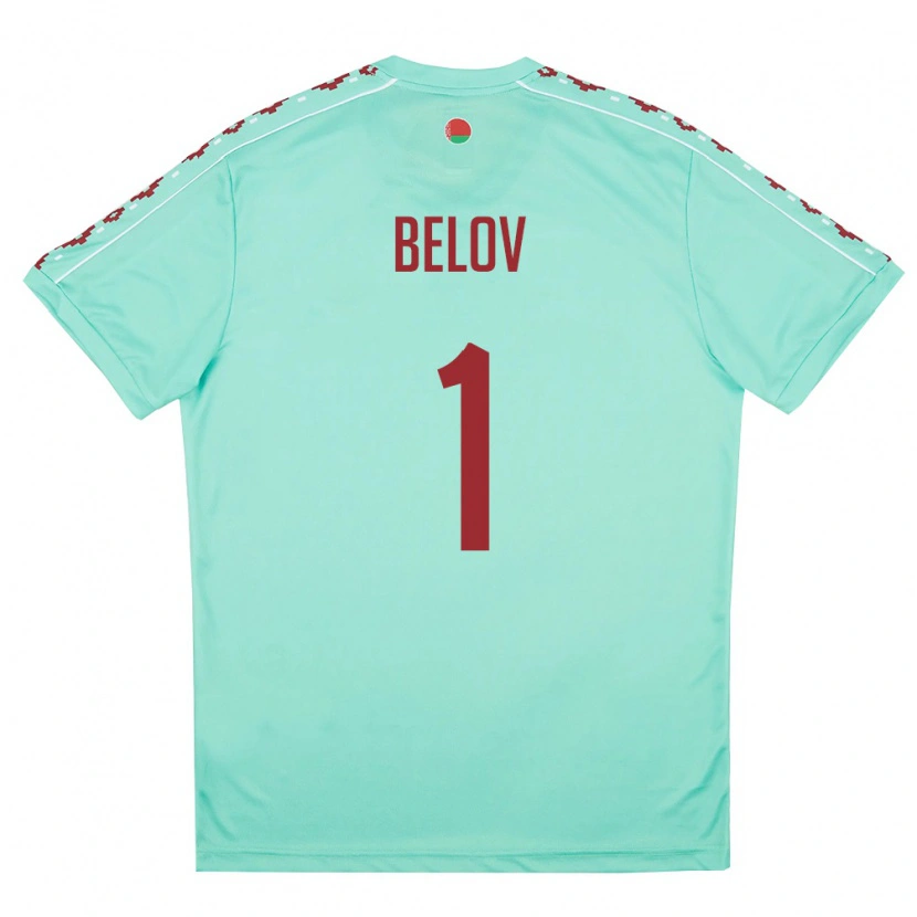 DanxenメンズベラルーシMaksim Belov#1ライトグリーン バーガンディアウェイシャツ26-28ジャージーユニフォーム