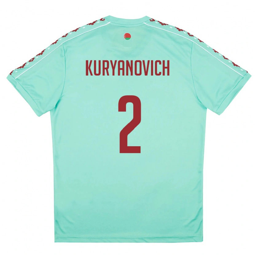 DanxenメンズベラルーシMakar Kuryanovich#2ライトグリーン バーガンディアウェイシャツ26-28ジャージーユニフォーム