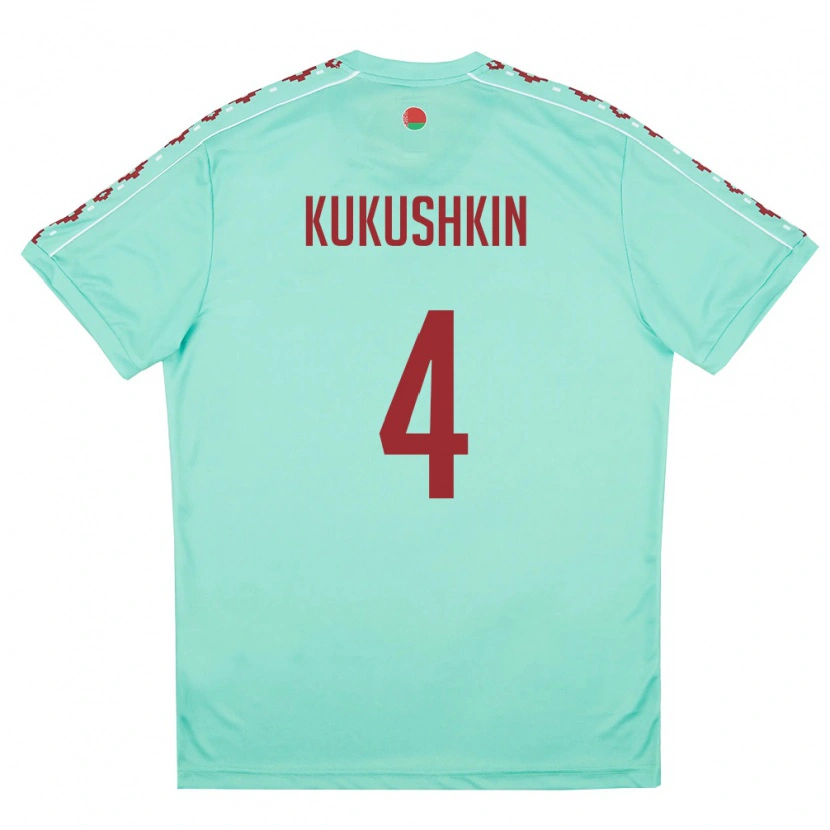 DanxenメンズベラルーシGeorgiy Kukushkin#4ライトグリーン バーガンディアウェイシャツ26-28ジャージーユニフォーム