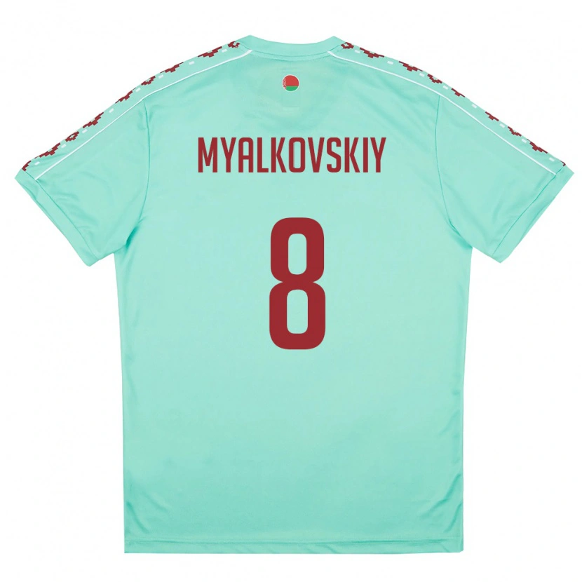 DanxenメンズベラルーシRuslan Myalkovskiy#8ライトグリーン バーガンディアウェイシャツ26-28ジャージーユニフォーム