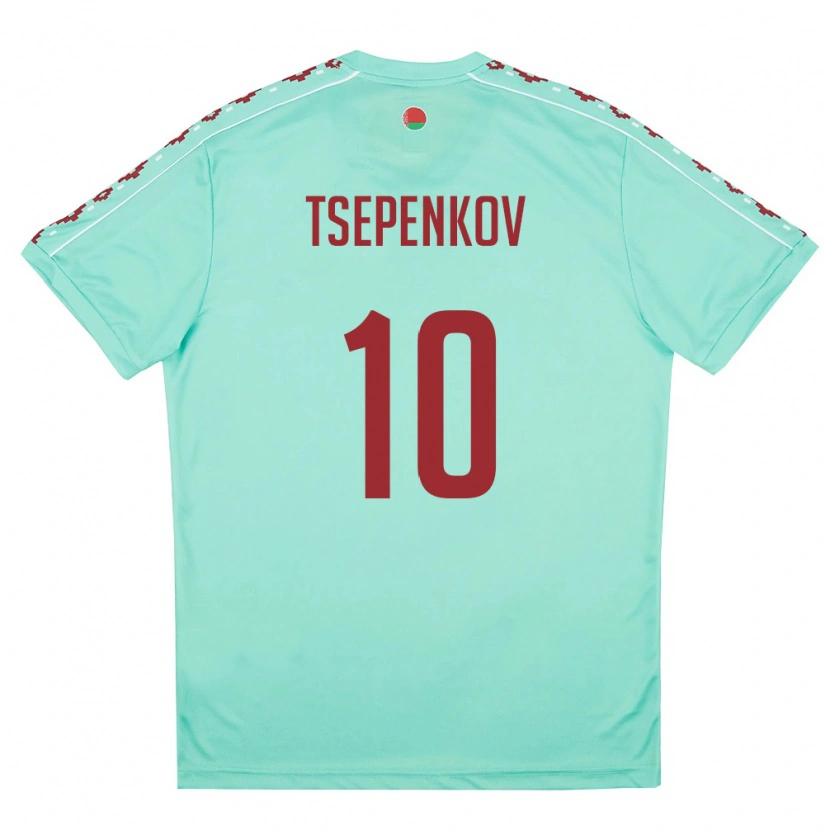 DanxenメンズベラルーシKirill Tsepenkov#10ライトグリーン バーガンディアウェイシャツ26-28ジャージーユニフォーム