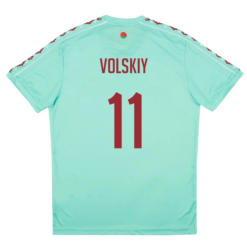 DanxenメンズベラルーシDaniel Volskiy#11ライトグリーン バーガンディアウェイシャツ26-28ジャージーユニフォーム
