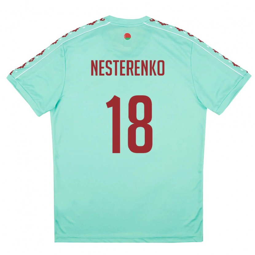 DanxenメンズベラルーシEvgeniy Nesterenko#18ライトグリーン バーガンディアウェイシャツ26-28ジャージーユニフォーム
