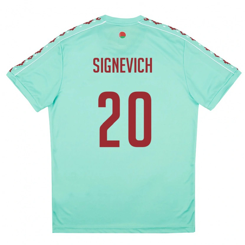 DanxenメンズベラルーシZakhar Signevich#20ライトグリーン バーガンディアウェイシャツ26-28ジャージーユニフォーム