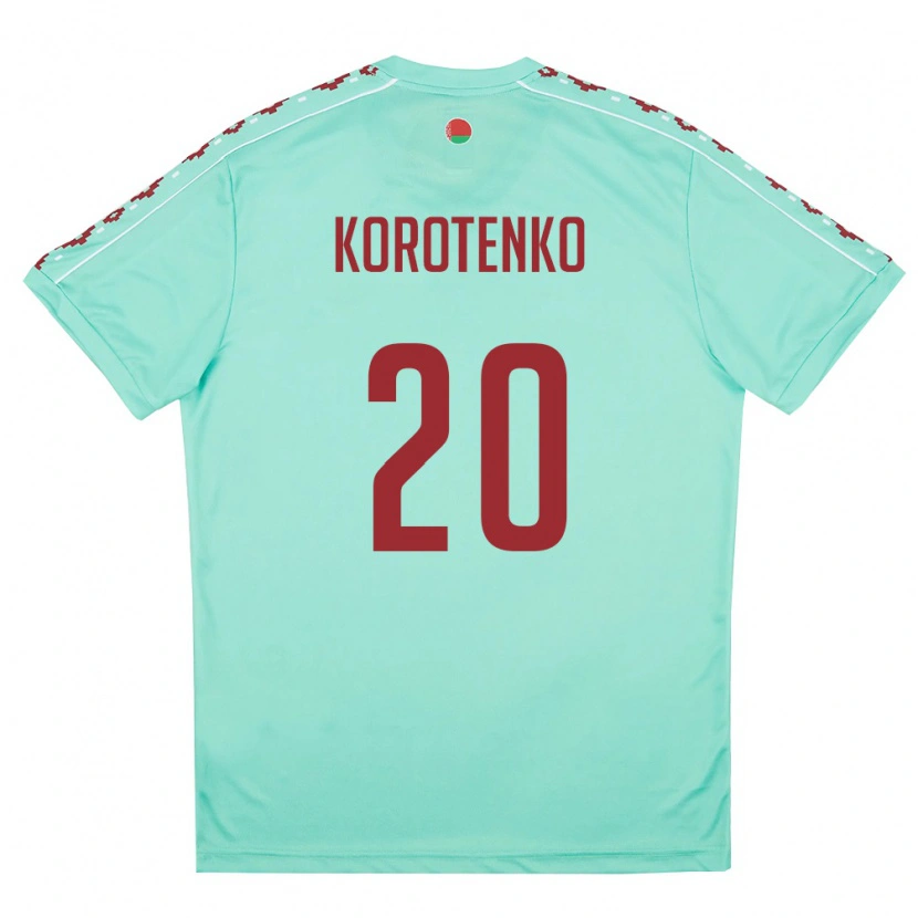 DanxenメンズベラルーシBogdan Korotenko#20ライトグリーン バーガンディアウェイシャツ26-28ジャージーユニフォーム