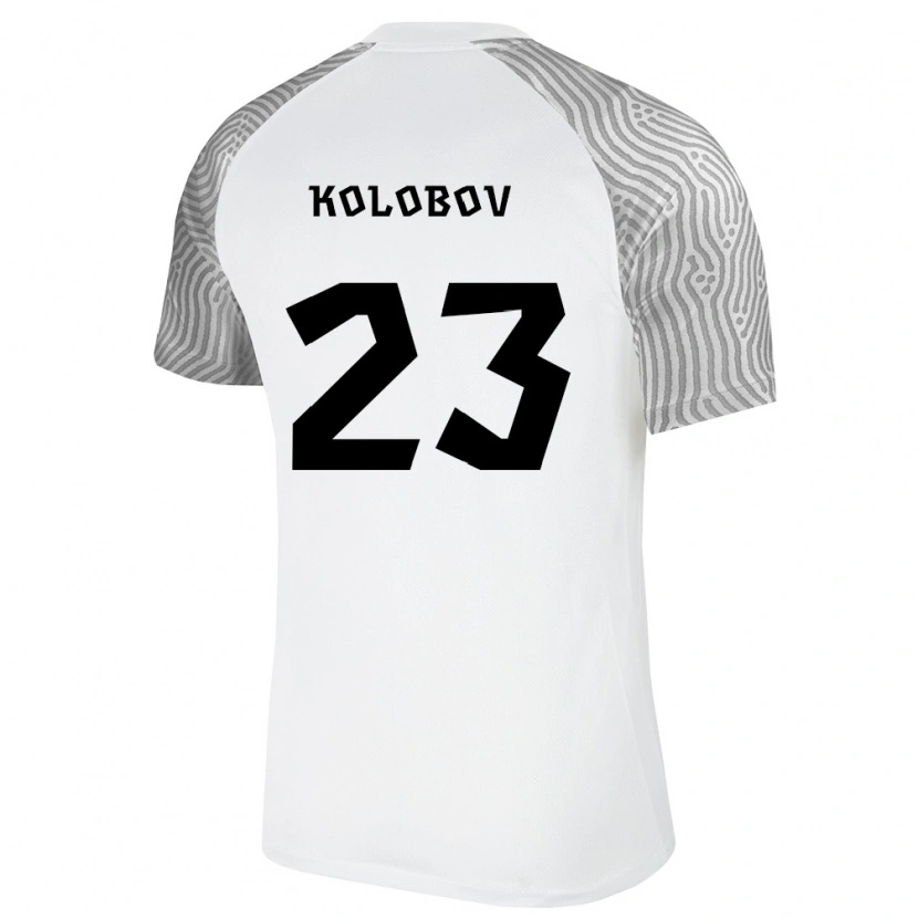 DanxenメンズエストニアMihhail Kolobov#23白 灰アウェイシャツ26-28ジャージーユニフォーム
