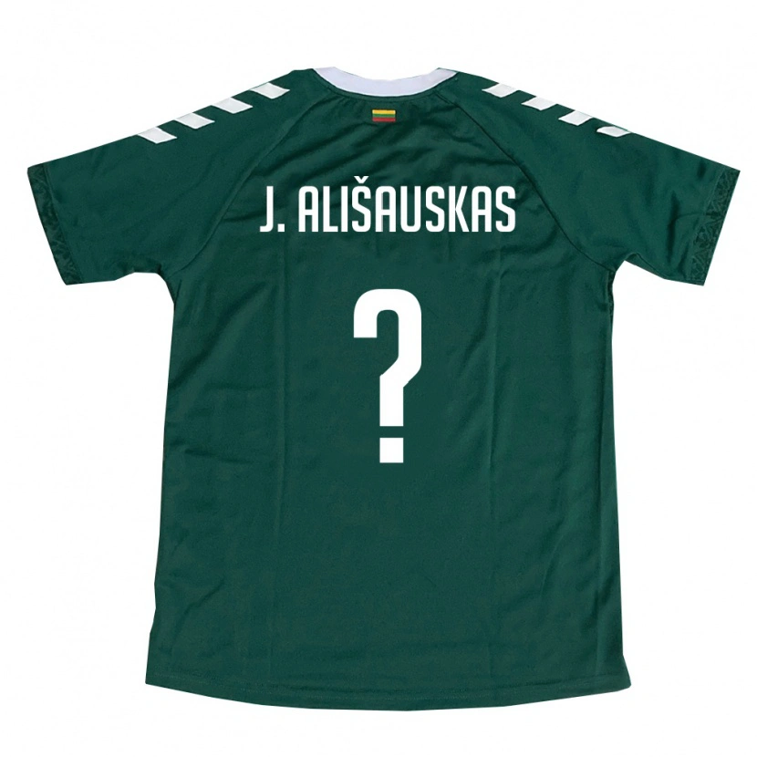 DanxenメンズリトアニアJordanas Ališauskas#0ダークグリーン 白アウェイシャツ26-28ジャージーユニフォーム