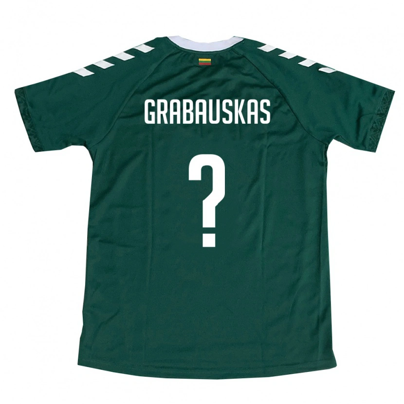 DanxenメンズリトアニアSimas Grabauskas#0ダークグリーン 白アウェイシャツ26-28ジャージーユニフォーム