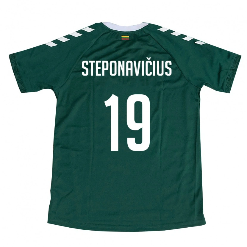 DanxenメンズリトアニアFaustas Steponavičius#19ダークグリーン 白アウェイシャツ26-28ジャージーユニフォーム
