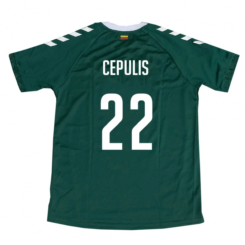 DanxenメンズリトアニアKristupas Cepulis#22ダークグリーン 白アウェイシャツ26-28ジャージーユニフォーム