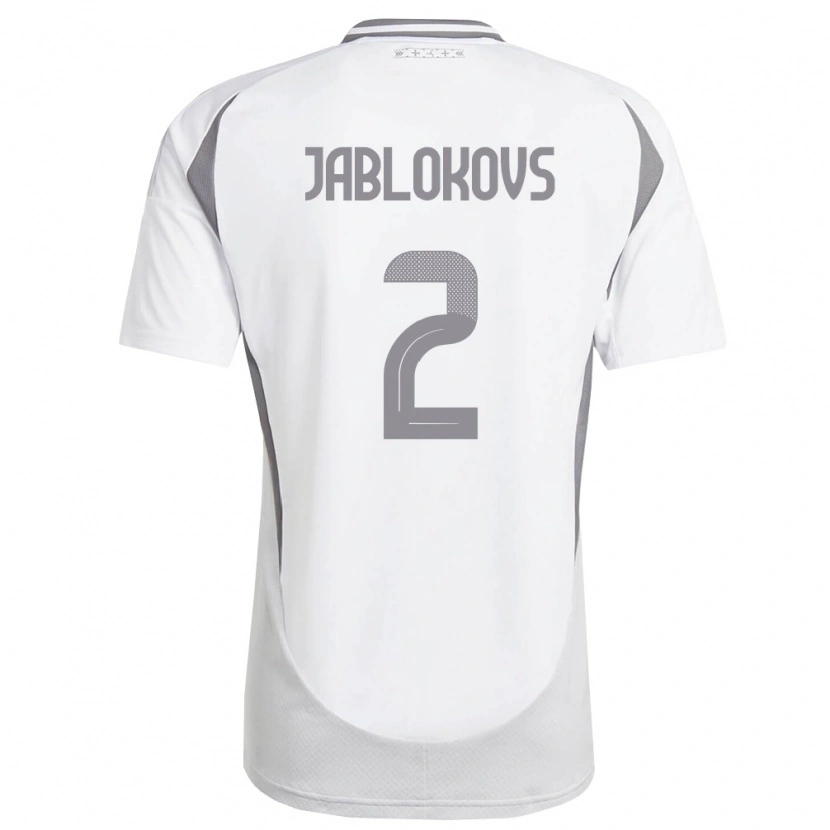 DanxenメンズラトビアRoberts Jablokovs#2白 ダークグレーアウェイシャツ26-28ジャージーユニフォーム