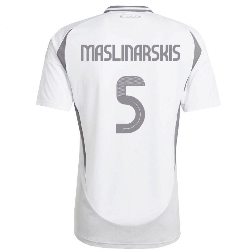 DanxenメンズラトビアGustavs Maslinarskis#5白 ダークグレーアウェイシャツ26-28ジャージーユニフォーム