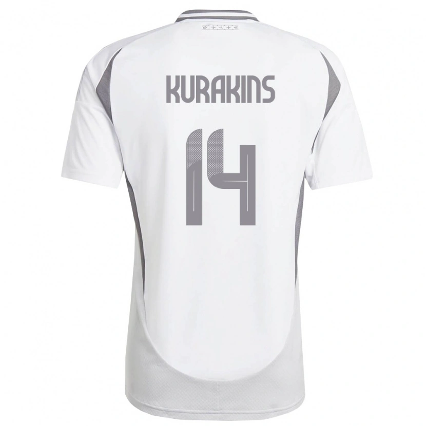 DanxenメンズラトビアAdrians Kurakins#14白 ダークグレーアウェイシャツ26-28ジャージーユニフォーム