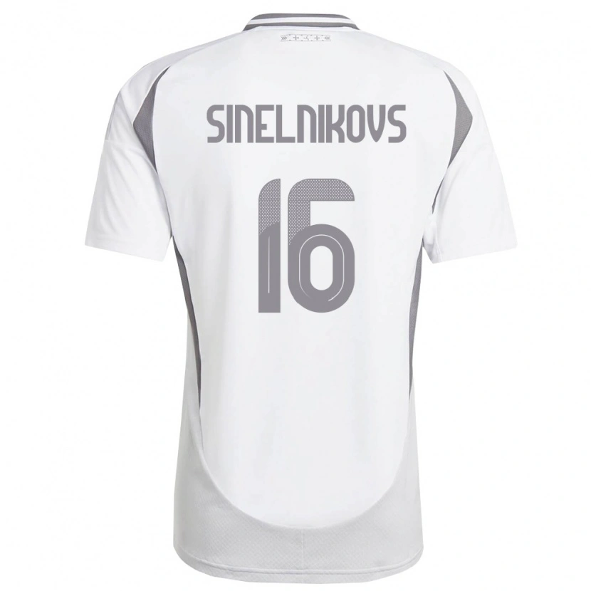 DanxenメンズラトビアAleksandrs Sinelnikovs#16白 ダークグレーアウェイシャツ26-28ジャージーユニフォーム