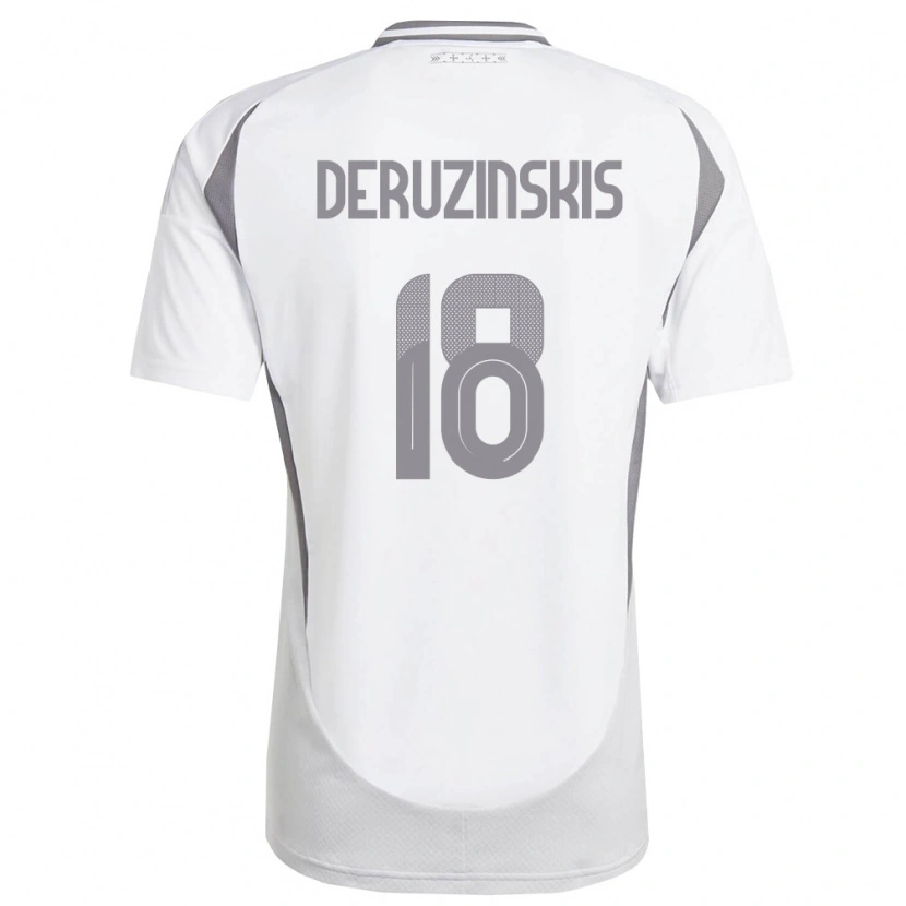 DanxenメンズラトビアRuslans Deruzinskis#18白 ダークグレーアウェイシャツ26-28ジャージーユニフォーム