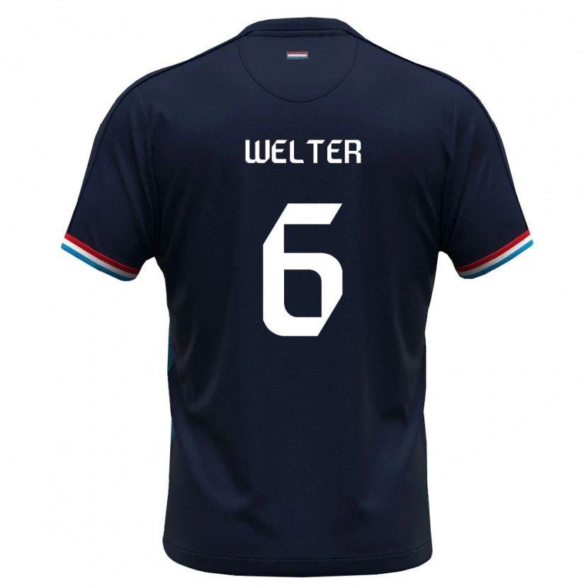 DanxenメンズルクセンブルクScott Welter#6ロイヤルブルー 赤アウェイシャツ26-28ジャージーユニフォーム