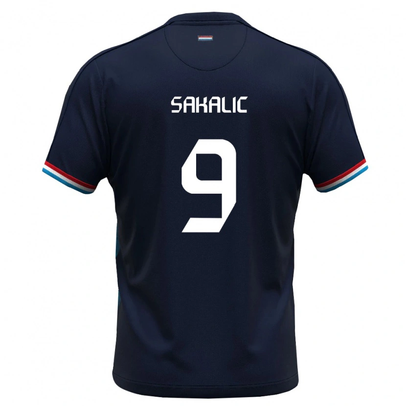 DanxenメンズルクセンブルクAdin Sakalic#9ロイヤルブルー 赤アウェイシャツ26-28ジャージーユニフォーム
