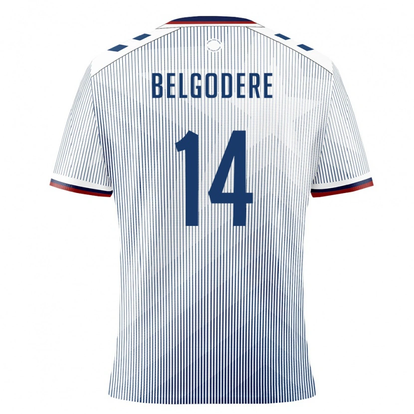 DanxenメンズプエルトリコMatthew Belgodere#14ロイヤルブルー 白アウェイシャツ26-28ジャージーユニフォーム