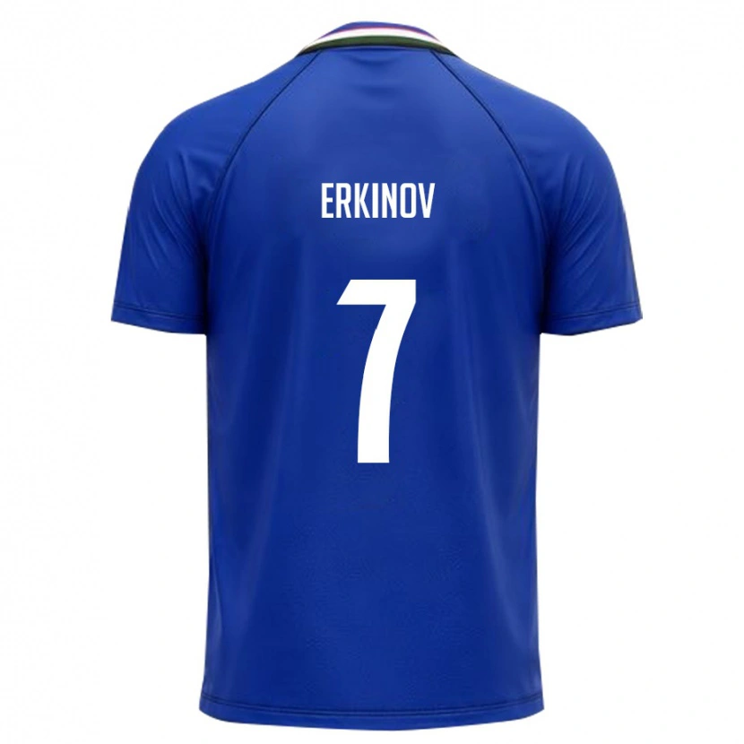 DanxenレディースウズベキスタンAmirkhon Erkinov#7ロイヤルブルー 白ホームシャツ26-28ジャージーユニフォーム