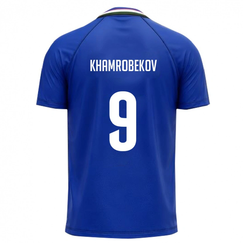 DanxenレディースウズベキスタンOdildzhon Khamrobekov#9ロイヤルブルー 白ホームシャツ26-28ジャージーユニフォーム