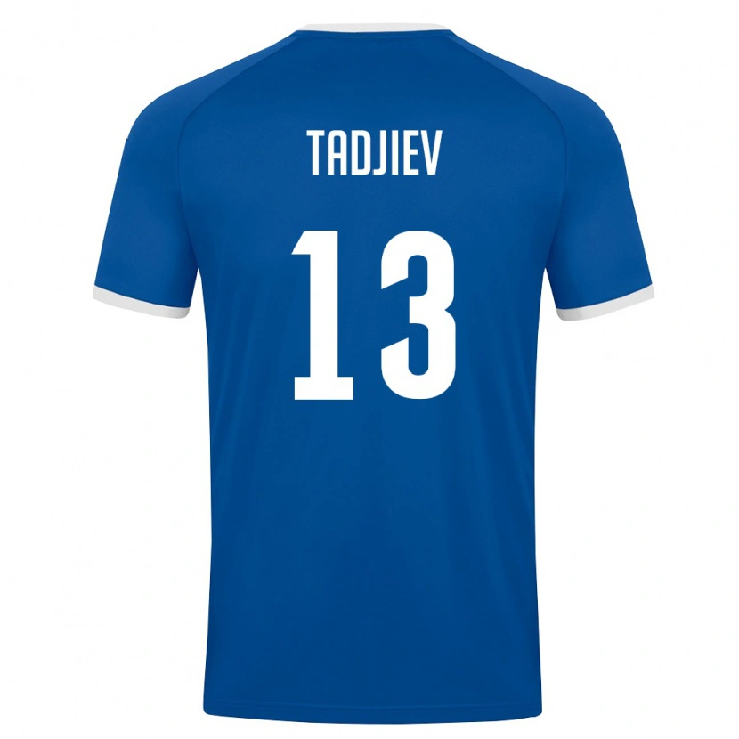 DanxenレディースウズベキスタンDiyorbek Tadjiev#13ロイヤルブルー 白ホームシャツ26-28ジャージーユニフォーム