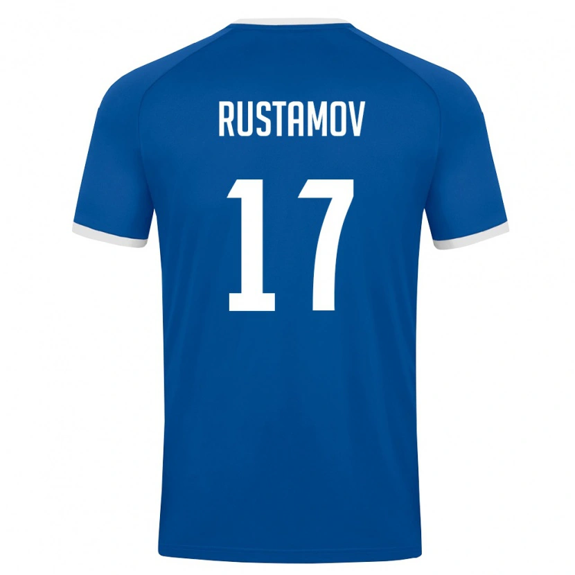DanxenレディースウズベキスタンJamshidbek Rustamov#17ロイヤルブルー 白ホームシャツ26-28ジャージーユニフォーム
