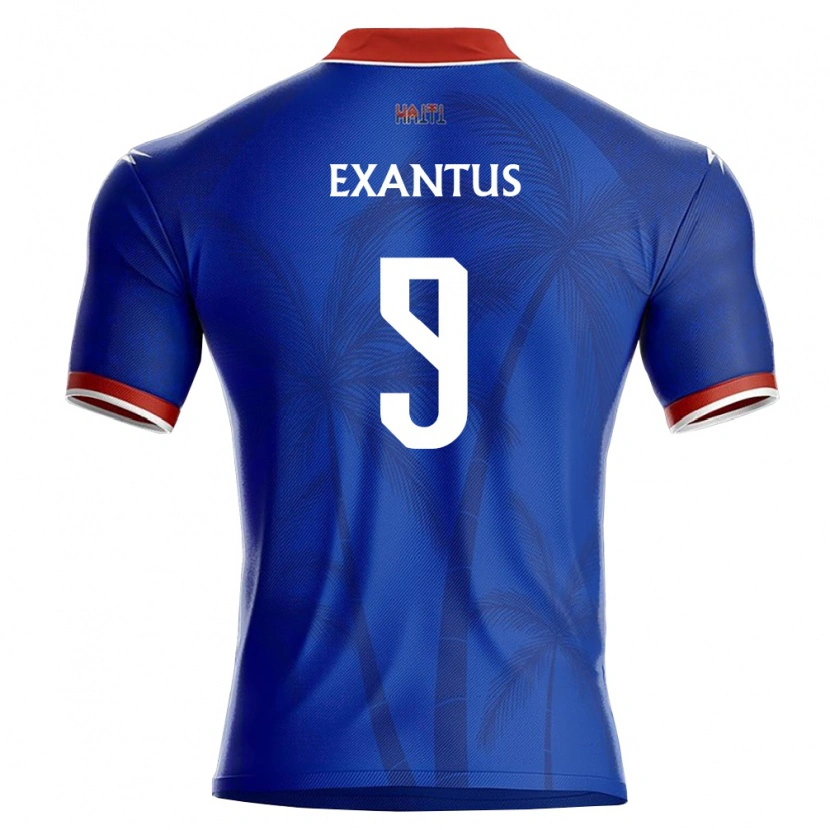 DanxenレディースハイチClavens Exantus#9青 赤 白ホームシャツ26-28ジャージーユニフォーム