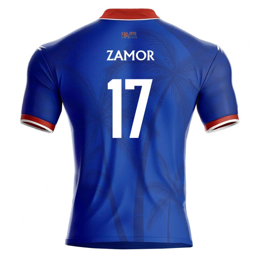 DanxenレディースハイチMedinel Zamor#17青 赤 白ホームシャツ26-28ジャージーユニフォーム