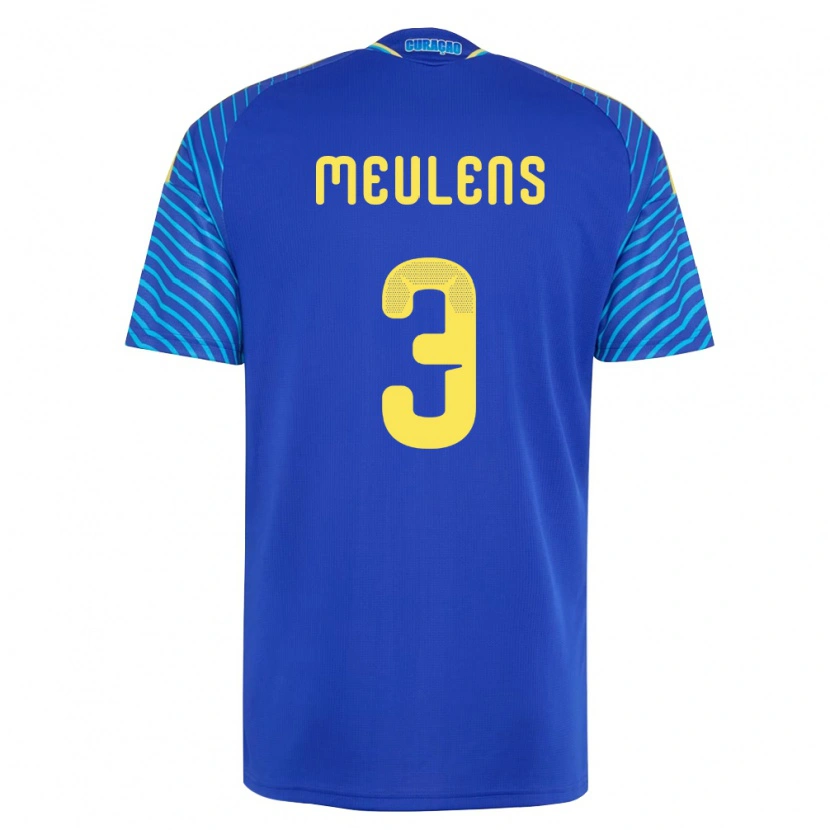 Danxenレディースキュラソー島Giordinelo Meulens#3紺 白ホームシャツ26-28ジャージーユニフォーム
