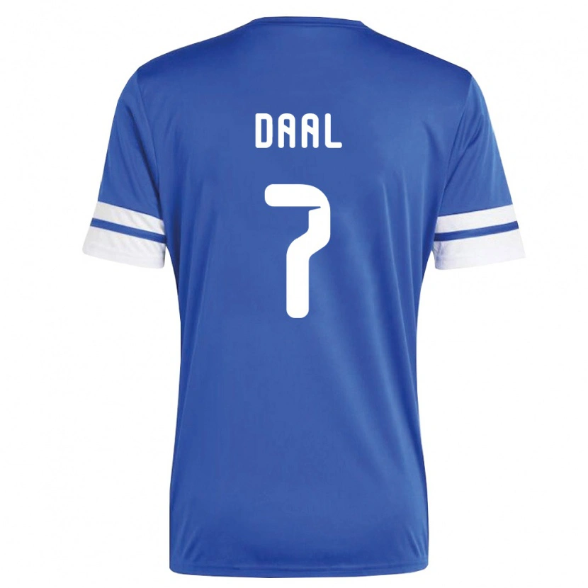 Danxenレディースキュラソー島Fernando Daal#7紺 白ホームシャツ26-28ジャージーユニフォーム