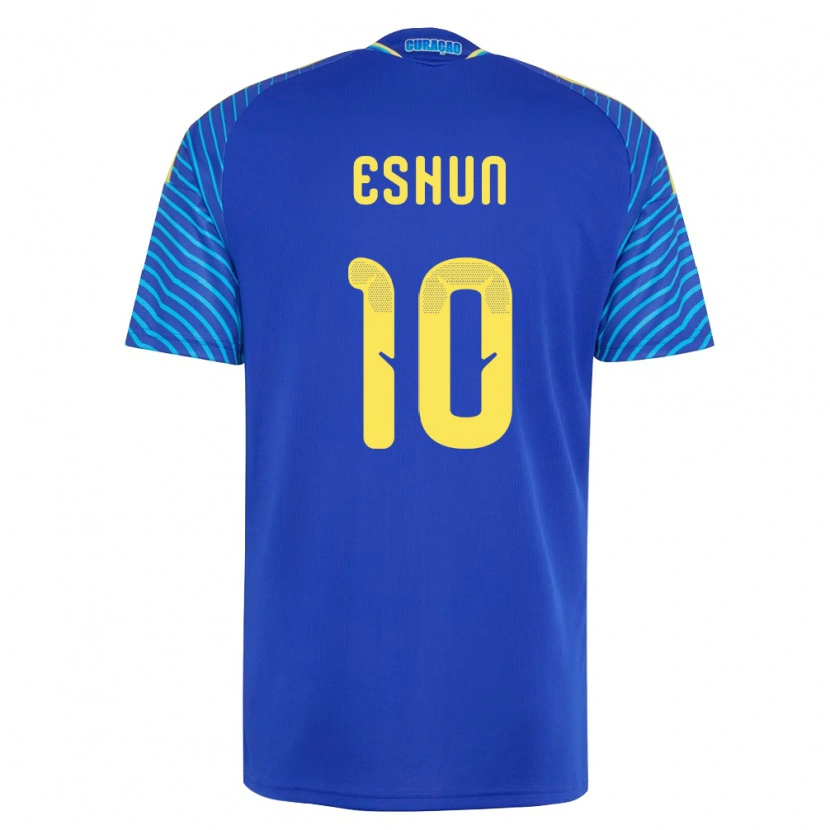 Danxenレディースキュラソー島Kayne Eshun#10紺 白ホームシャツ26-28ジャージーユニフォーム